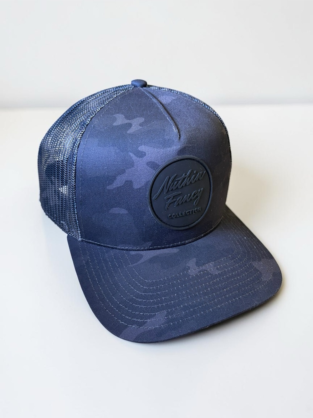 Nuthin Fancy Co. Pioneer Ozark Trucker Hat Black Camo Snapback Cap